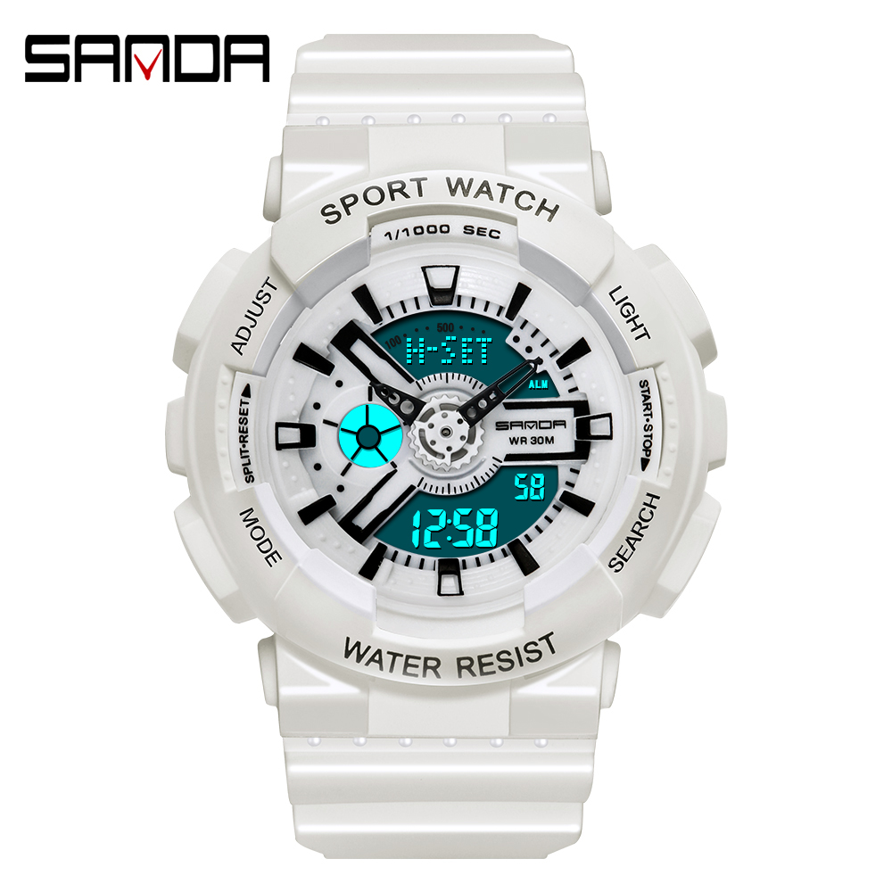 Outdoor Sport Brand - Sanda-Relógio digital branco esporte ao ar